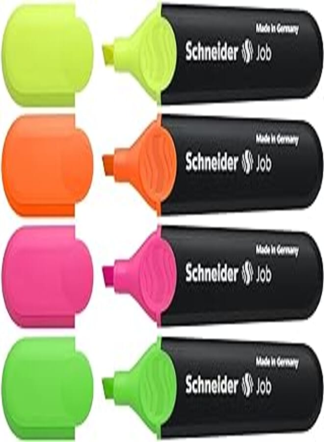 Highlighter job assorted wallet 4 pieces