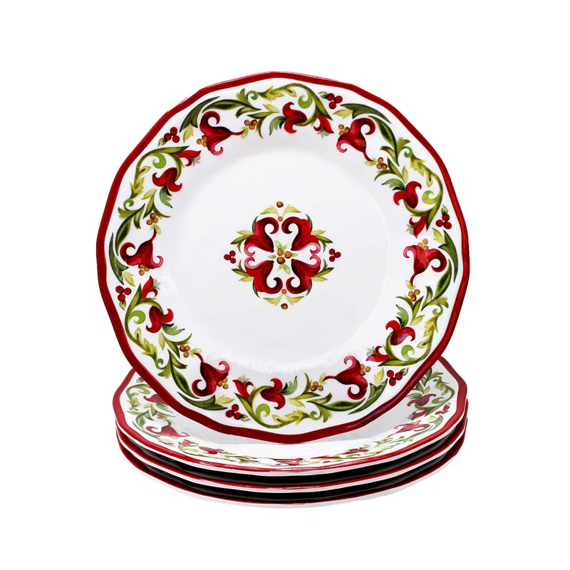 Le Cadeaux Le Cadeaux Vischio Holiday Collection Melamine Salad Plate Set of 4 