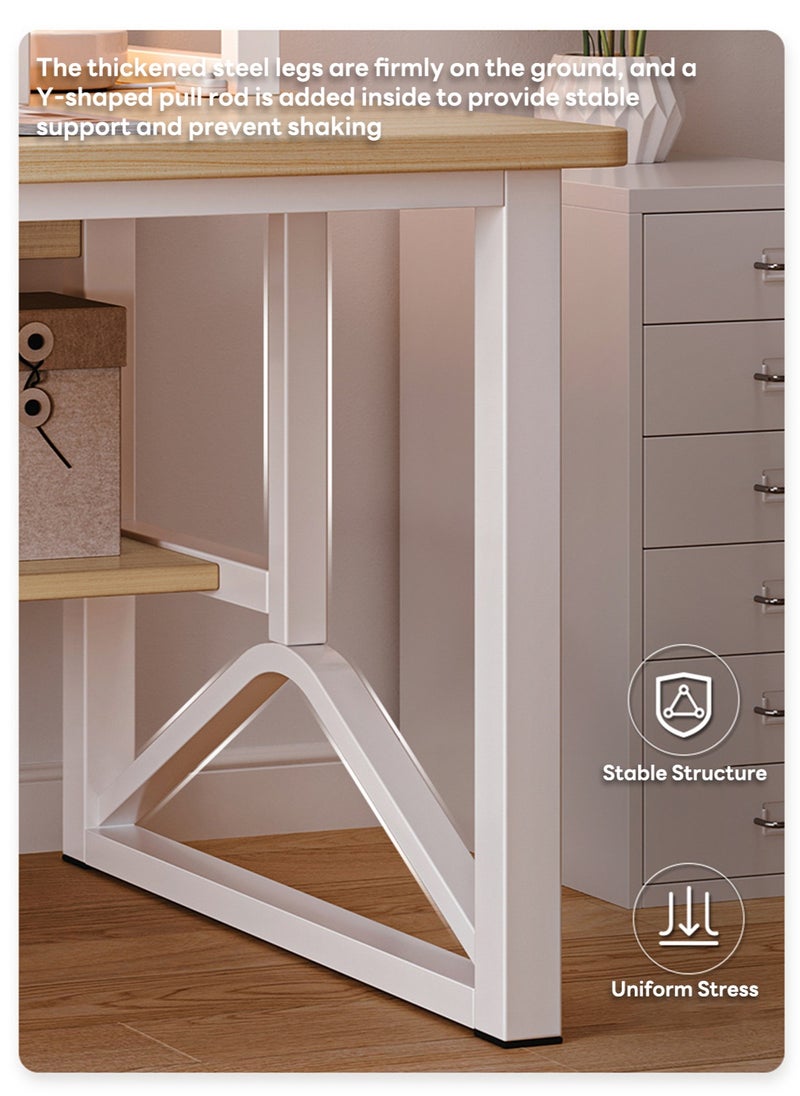 Simple Desktop Computer Table, Desk And Bookshelf, Suitable for Study/Office/Storage (Grid Storage Board Not Included)100*60*150CM