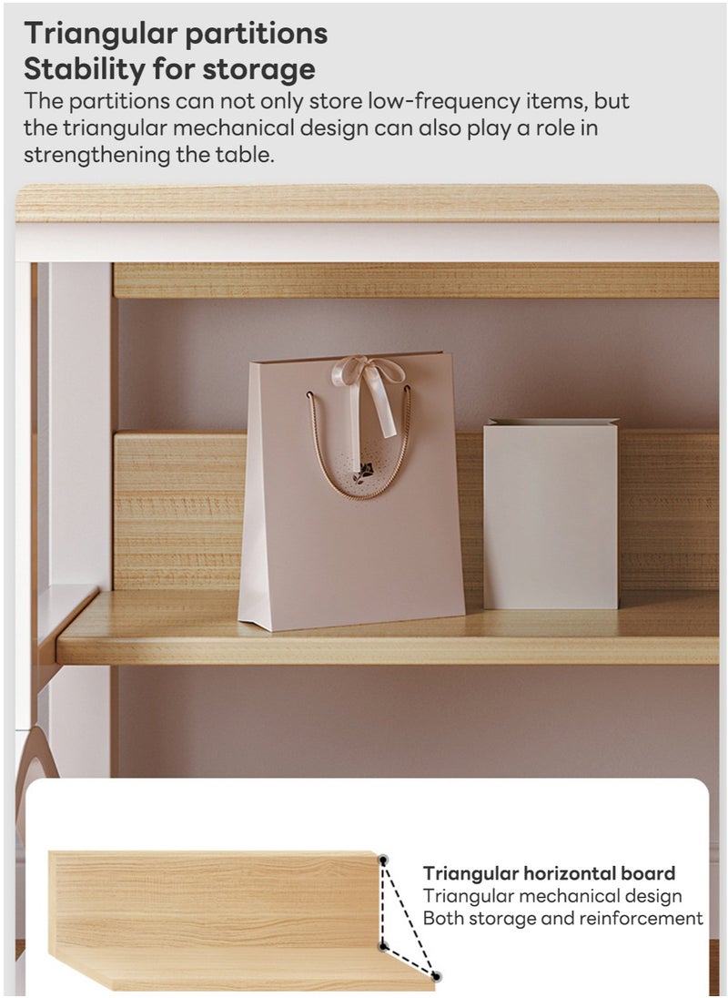 Sharpdo Simple Desktop Computer Table, Desk And Bookshelf, Suitable for Study/Office/Storage (Grid Storage Board Not Included)100*60*150CM  - Image 5