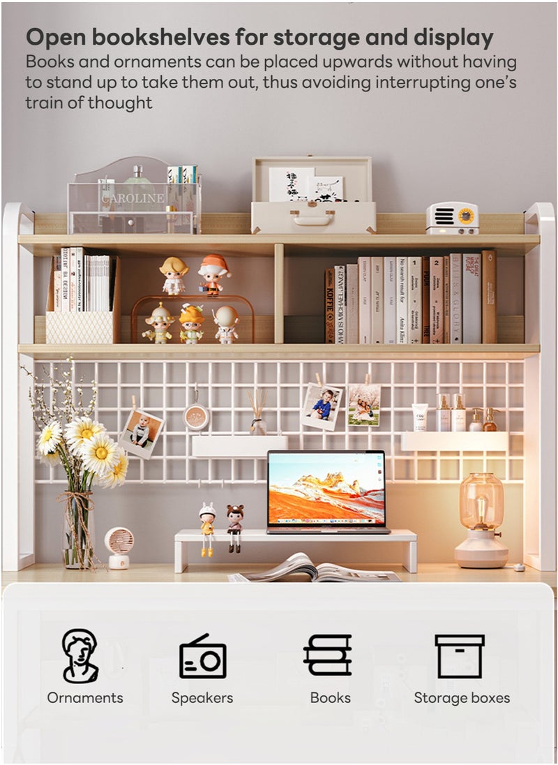Sharpdo Simple Desktop Computer Table, Desk And Bookshelf, Suitable for Study/Office/Storage (Grid Storage Board Not Included)100*60*150CM  - Image 3