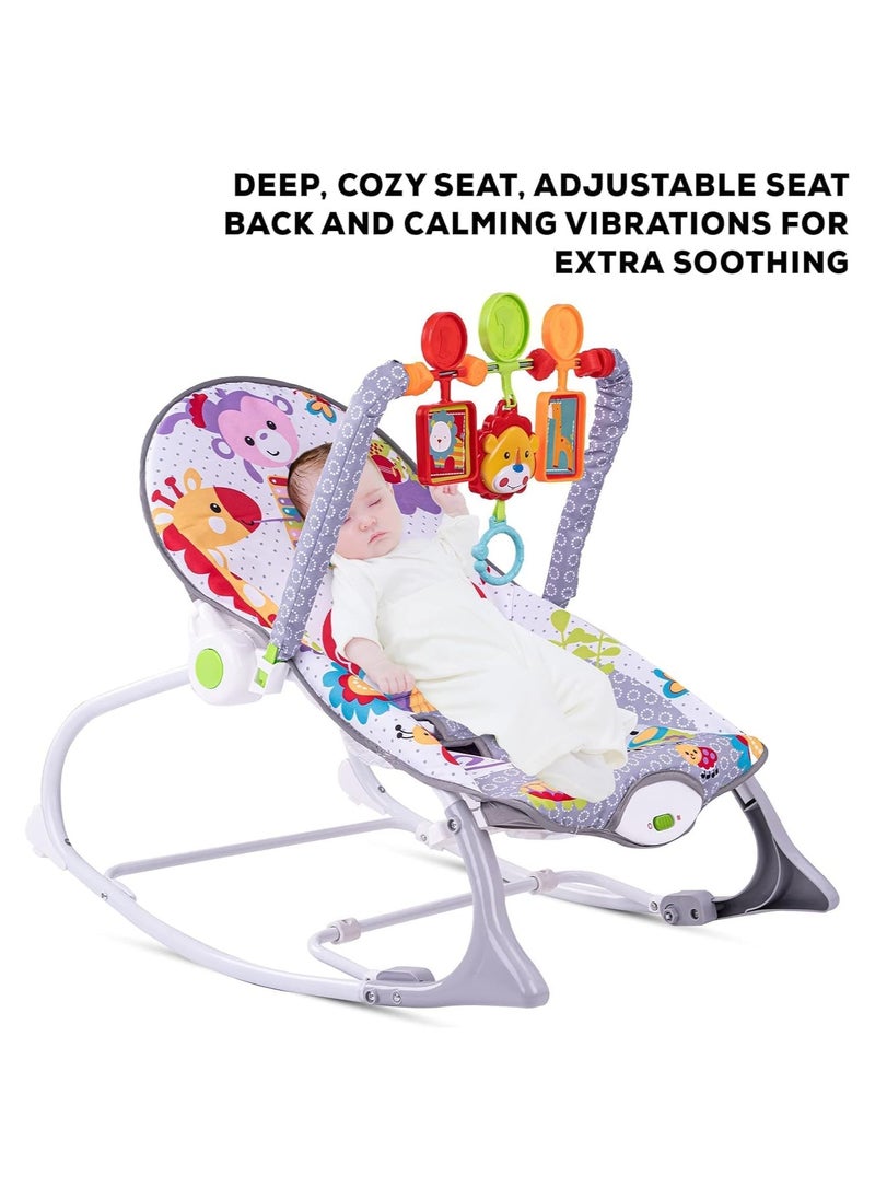 BLOOMING TIME Multi-Function Music Vibration Baby  Rocking Bed ,Toddler Rocker with Soothing Vibrations, Recline & Safety Belt,Lightweight, Foldable, and Travel  - Image 2