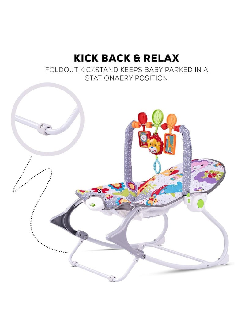 BLOOMING TIME Multi-Function Music Vibration Baby  Rocking Bed ,Toddler Rocker with Soothing Vibrations, Recline & Safety Belt,Lightweight, Foldable, and Travel  - Image 5
