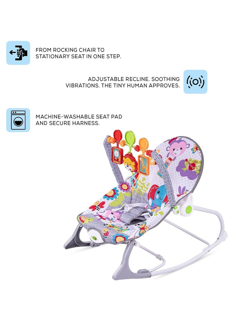 BLOOMING TIME Multi-Function Music Vibration Baby  Rocking Bed ,Toddler Rocker with Soothing Vibrations, Recline & Safety Belt,Lightweight, Foldable, and Travel  - Image 3