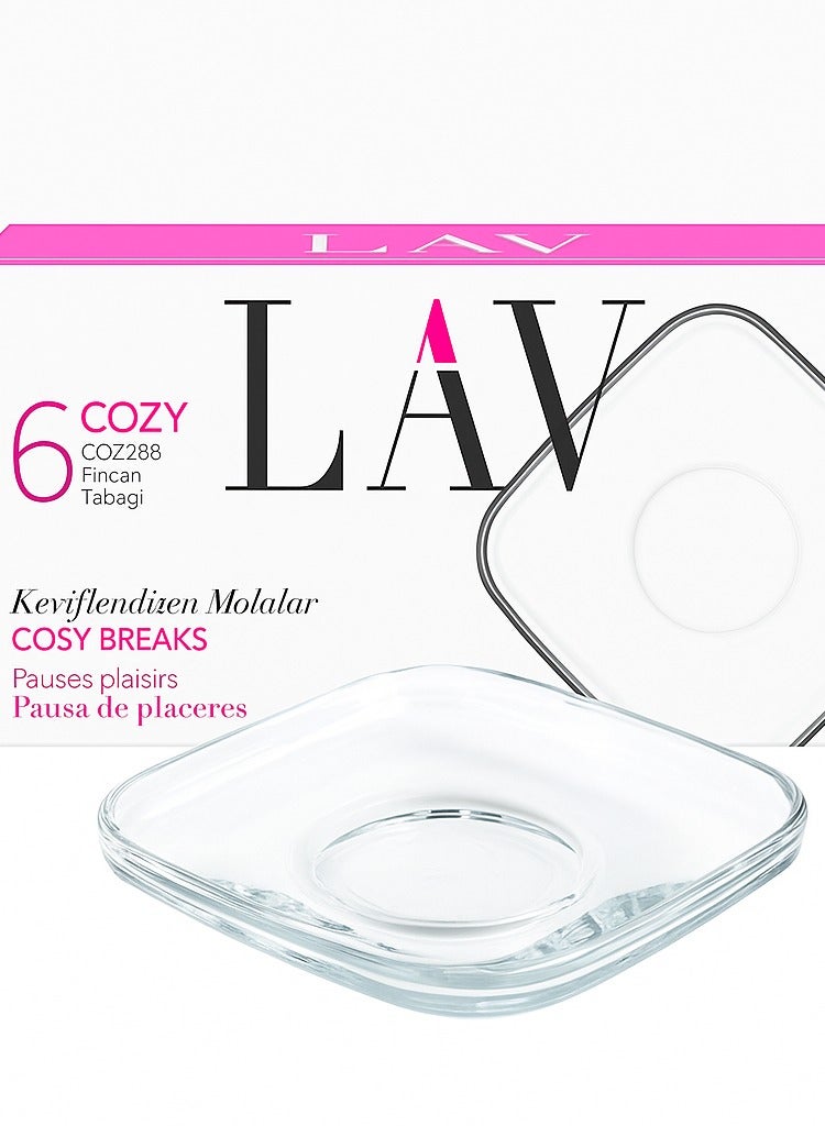 لاف طقم صحون زجاجية شفاف - 6 قطع - Image 2