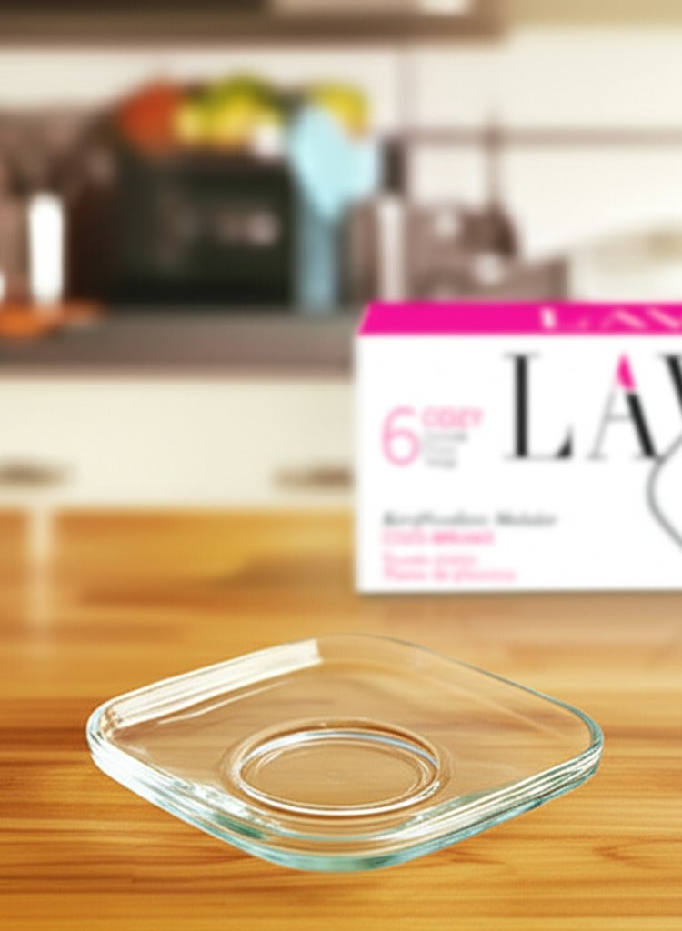 لاف طقم صحون زجاجية شفاف - 6 قطع - Image 3