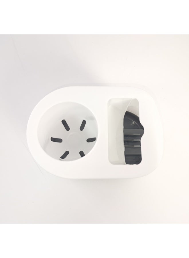 Modern Bathroom Toilet Brush and Holder Set, Dual-Head Long Handle Design with Silicone Bristles, White and Silver Base Stand - Image 5