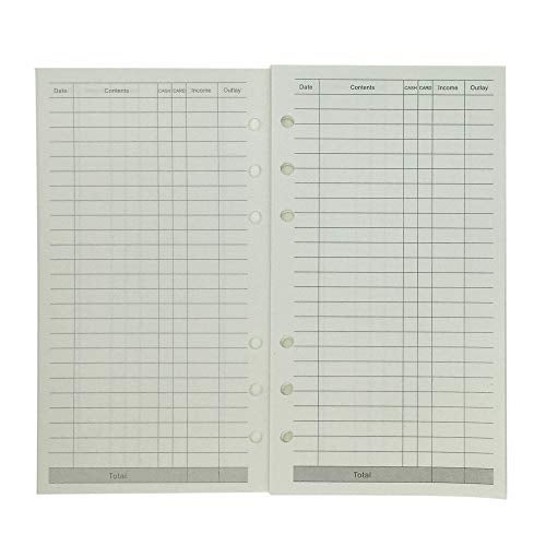 SUNEKE Refill Paper for A5 / A6 6 Holes Cover Round Ring Binder File Folder (Finance Refill Paper, A5) - Image 2