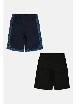 Body Glove Kids Boy 2 Pieces Plain And Camo Basic Shorts, Black  - Image 2