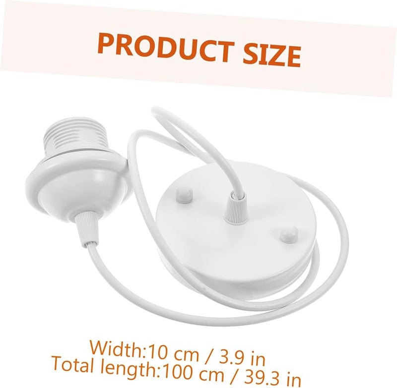 Industrial Pendant Light Kit 2Pcs Threaded Lamp Holder with Metal Socket and ABS Base - Image 3