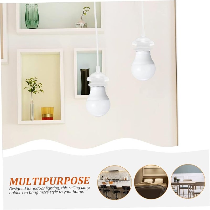 Industrial Pendant Light Kit 2Pcs Threaded Lamp Holder with Metal Socket and ABS Base - Image 4