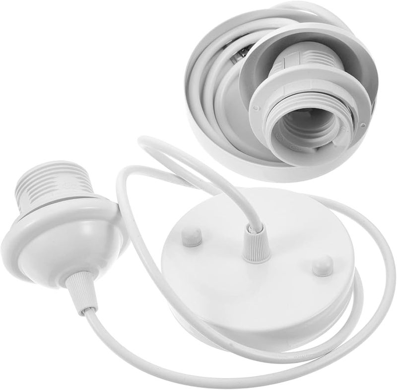 Industrial Pendant Light Kit 2Pcs Threaded Lamp Holder with Metal Socket and ABS Base - Image 2