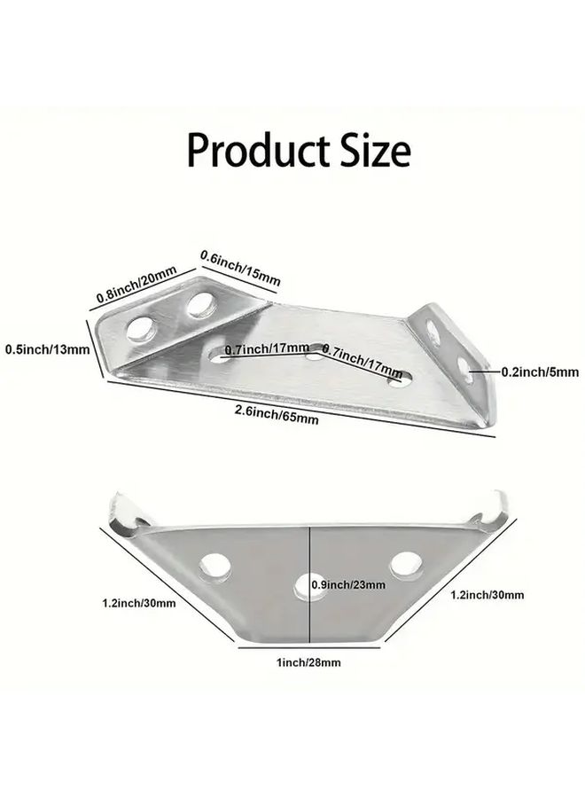 50pcs Heavy Duty Stainless Steel Corner Brackets 90 Degree Angle with Screws 2.71 Inch - Image 3
