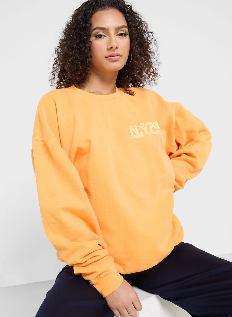 TOPSHOP Embroidered Knitted Sweatshirt