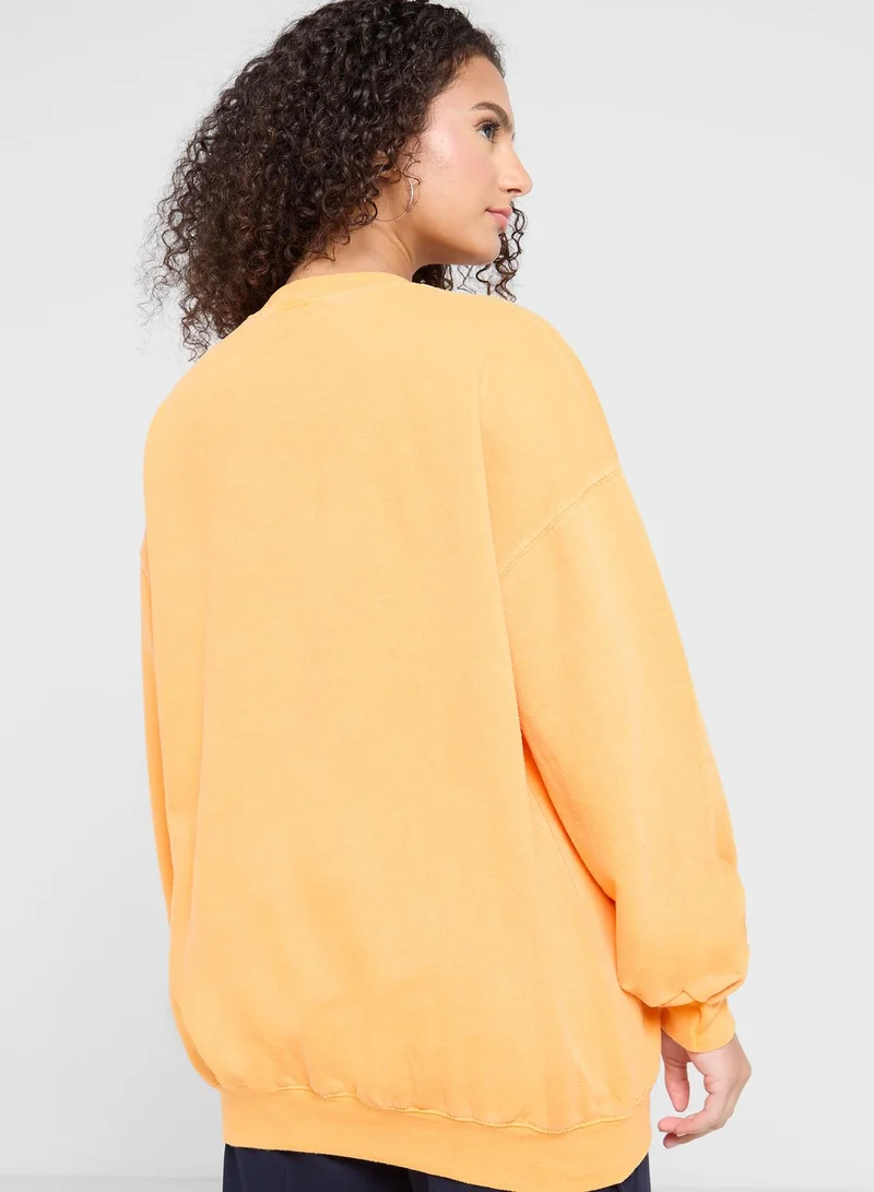 TOPSHOP Embroidered Knitted Sweatshirt