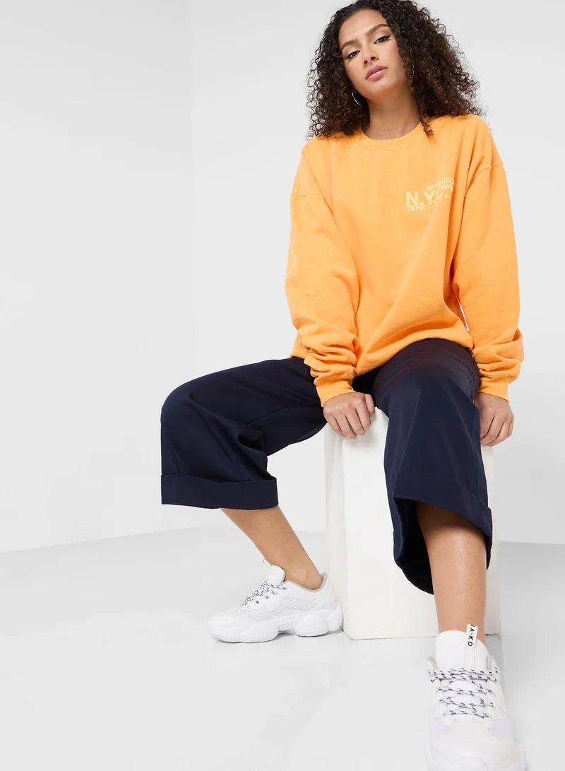 TOPSHOP Embroidered Knitted Sweatshirt