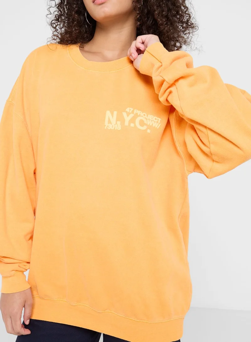 TOPSHOP Embroidered Knitted Sweatshirt