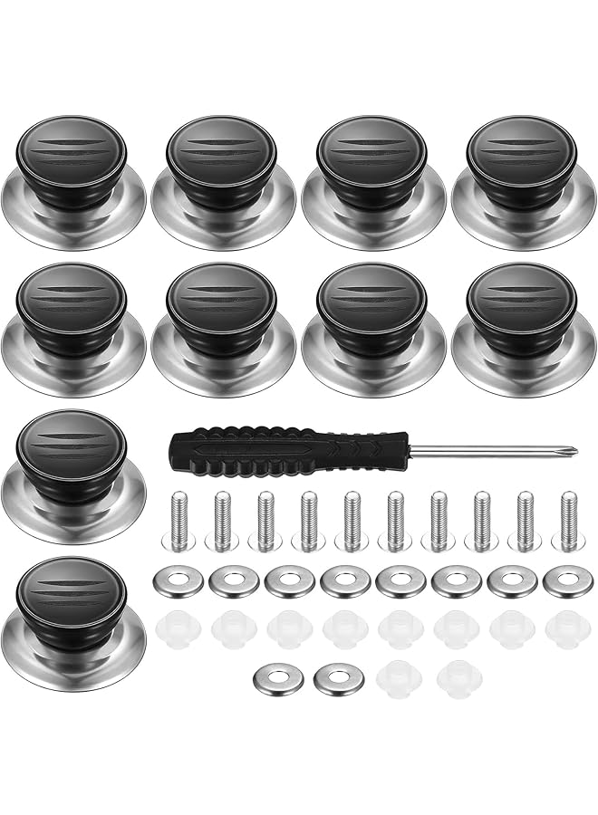 NALACAL Pot Lid Top Knobs, Universal Replacement Pot Lid Knob Lid Grips, Kitchen Cookware Pot Lid Knob Handles, Suitable For Casserole Glass Pot Lid Knobs (10 Pcs) - Image 1