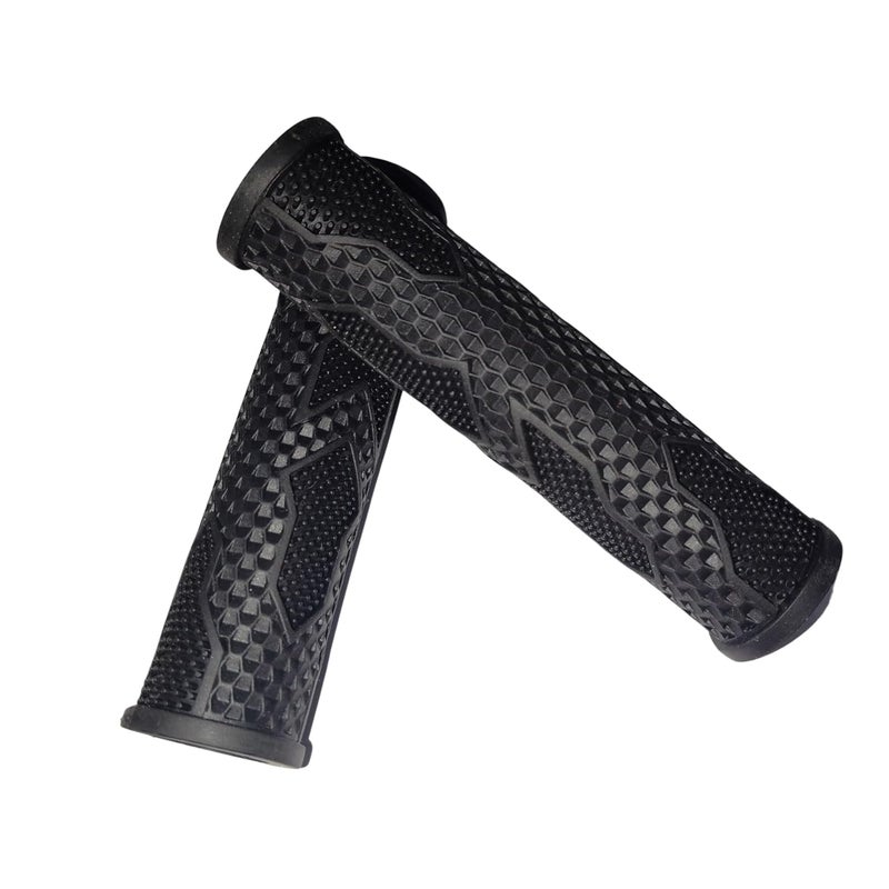 Elysian قبضة مقبض الدراجة بطول 12 سم، قطر داخلي 20 مم. مطاط ناعم غير سام مضاد للانزلاق للدراجات الجبلية/المدينة | قبضات مقود الدراجة المضادة للانزلاق | قبضة مطاطية بتصميم سهم – 1 زوج - Image 1