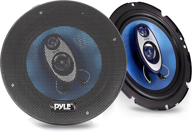 Pyle 6.5" Three-Way Sound Speaker System - 180 W RMS/360W Power Handling w/ 4 Ohm Impedance and 3/4'' Piezo Tweeter for Car Component Stereo, Round Shaped Pro Full Range Triaxial Loud Audio - PL63BL - Image 1