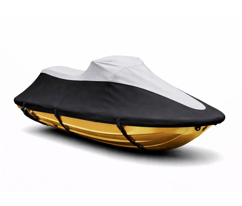 SBU Super HeavyDuty TOP of THE LINE Jetski Cover Compatible for Yamaha Wave Runner VX Deluxe 20072014 Jet Ski PWC Cover BlackGrey - Image 3