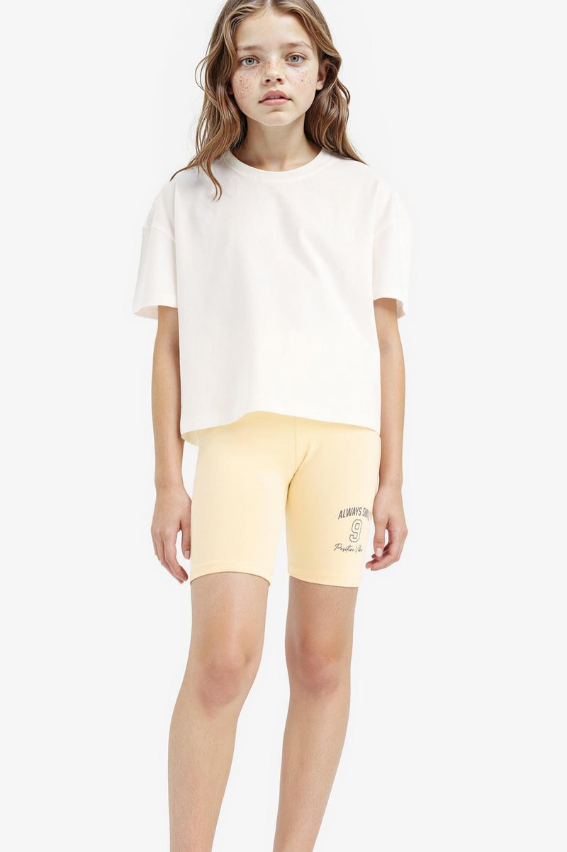 DeFacto Yellow Girl Girl Biker Short Leggings Casual - Image 2