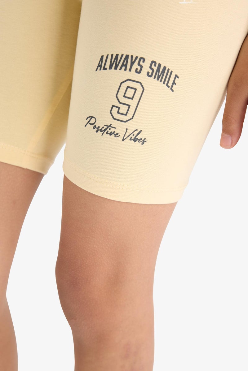 DeFacto Yellow Girl Girl Biker Short Leggings Casual - Image 4
