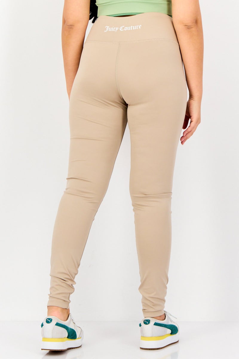 Juicy Couture Women Sportswear Fit Training Leggings, Khaki - Image 4