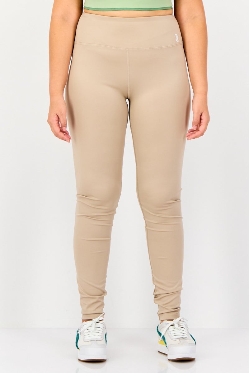 Juicy Couture Women Sportswear Fit Training Leggings, Khaki - Image 1