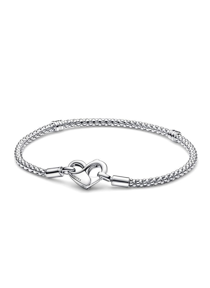 PANDORA - Pandora Moments Sterling Silver Heart Potato Chain Bracelet 20 Smart - Image 1