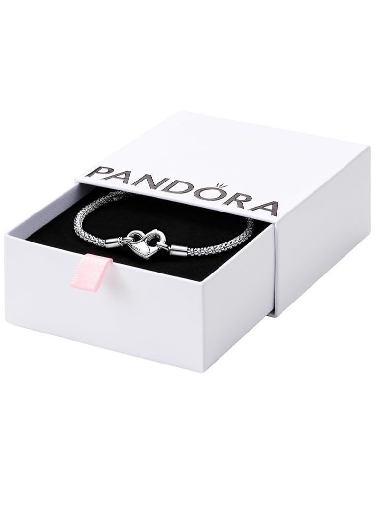 PANDORA - Pandora Moments Sterling Silver Heart Potato Chain Bracelet 20 Smart - Image 1