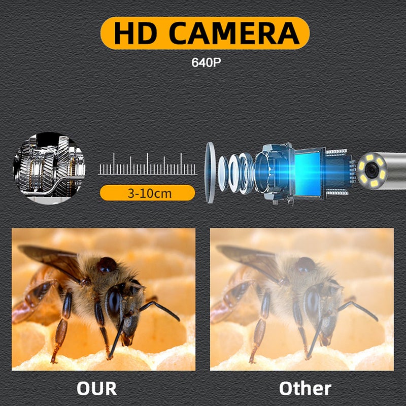 Endoscope Camera: 7mm 0.3 MP Lens - Adjustable Brightness LED Waterproof Inspection Camera for Android Phones, Computers & Daily Maintenance Work - Image 5