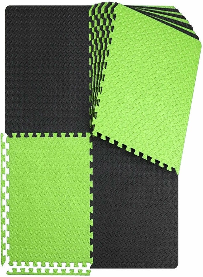 SIGNATRON 4 Tiles - 16 Sq Ft, Kids Puzzle Exercise Mat with EVA Foam Interlocking Tiles Play mats and Protective Flooring for Office, Home, School and Gym (Black - Green) - Image 3