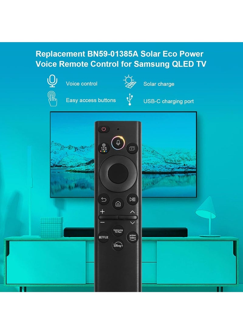 TIGER BN59-01385A Replacement Solar Voice Remote Control for Samsung Frame Smart TV, Bluetooth Rechargeable Solar Cell, Compatible with 2021-2022 Neo LED 4K Ultra HD TVs, Compact Design, 4 Buttons for Easy Control - Image 3