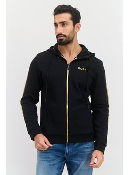BOSS Men Embroidered Logo Full Zip Sweatshirts, Black  - Image 1