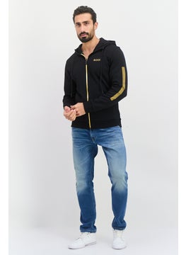 BOSS Men Embroidered Logo Full Zip Sweatshirts, Black  - Image 4