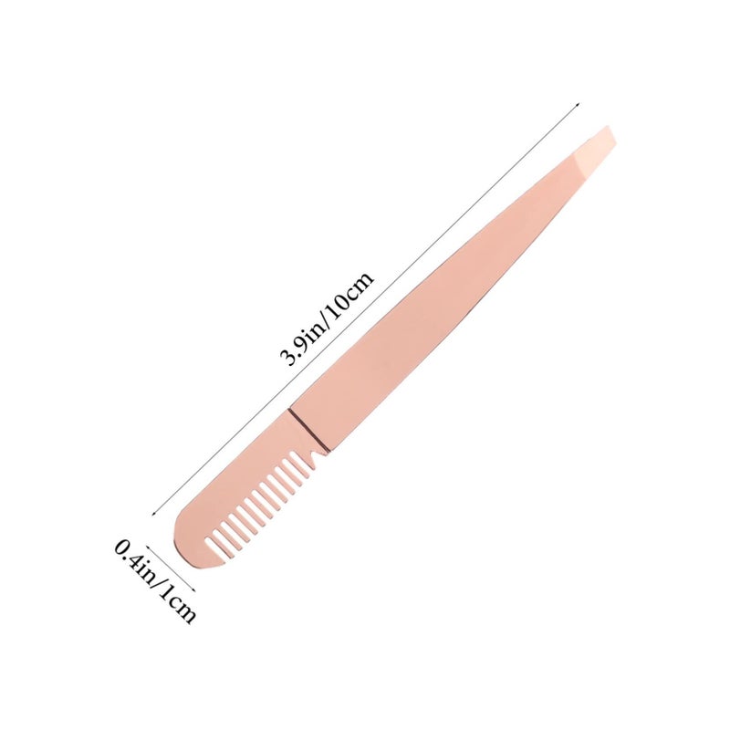 Stainless Steel Double End Eyebrow Tweezers Precision Hair Removal Tool Women - Image 3