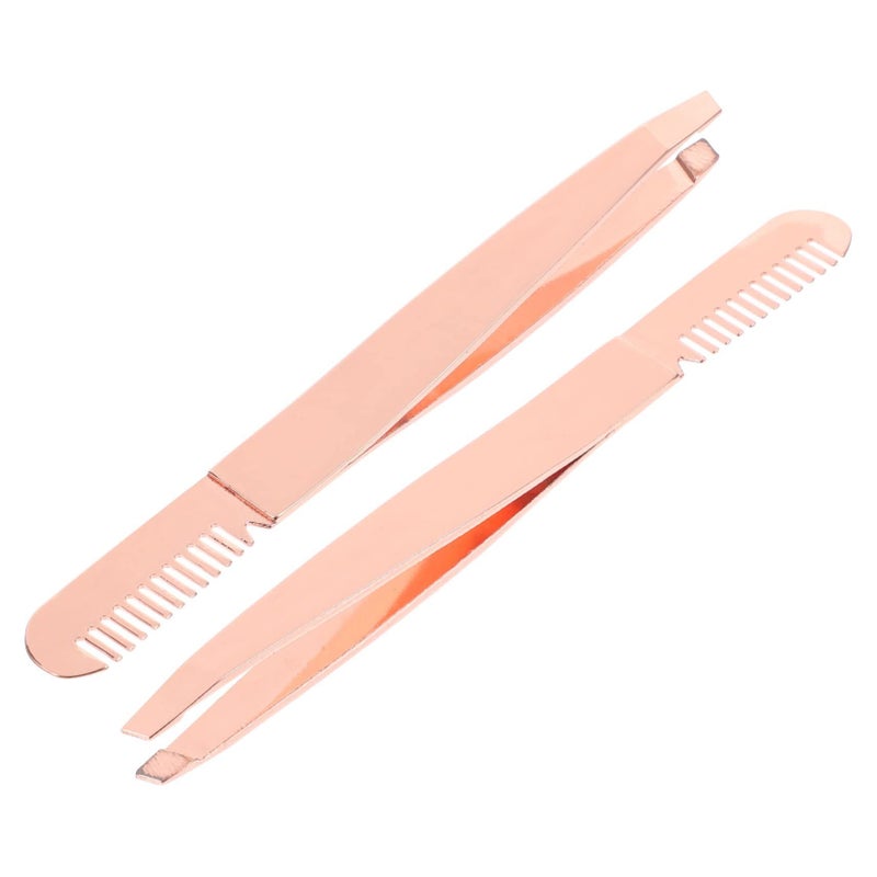 Stainless Steel Double End Eyebrow Tweezers Precision Hair Removal Tool Women - Image 2