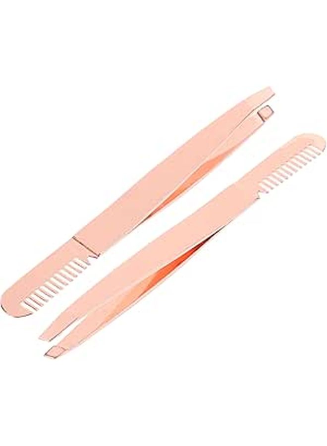 Stainless Steel Double End Eyebrow Tweezers Precision Hair Removal Tool Women - Image 1
