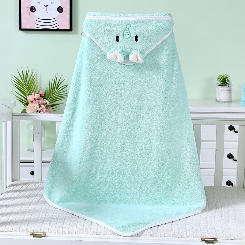 Coral Fleece Children'S Quilt Cloak Bath Towel Newborn Bath Wrap Square Baby Wrap Straight Hair Factory - Image 1
