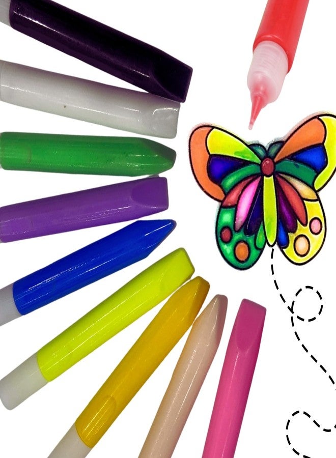 AoneFun Suncatcher Paint - 10 Window Art Paint Pens for Stained Glass Suncatcher Supplies Window Art Craft for Sun Catchers Transparent Sun Catcher Paints - Image 1