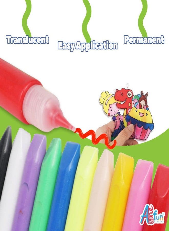 AoneFun Suncatcher Paint - 10 Window Art Paint Pens for Stained Glass Suncatcher Supplies Window Art Craft for Sun Catchers Transparent Sun Catcher Paints - Image 3