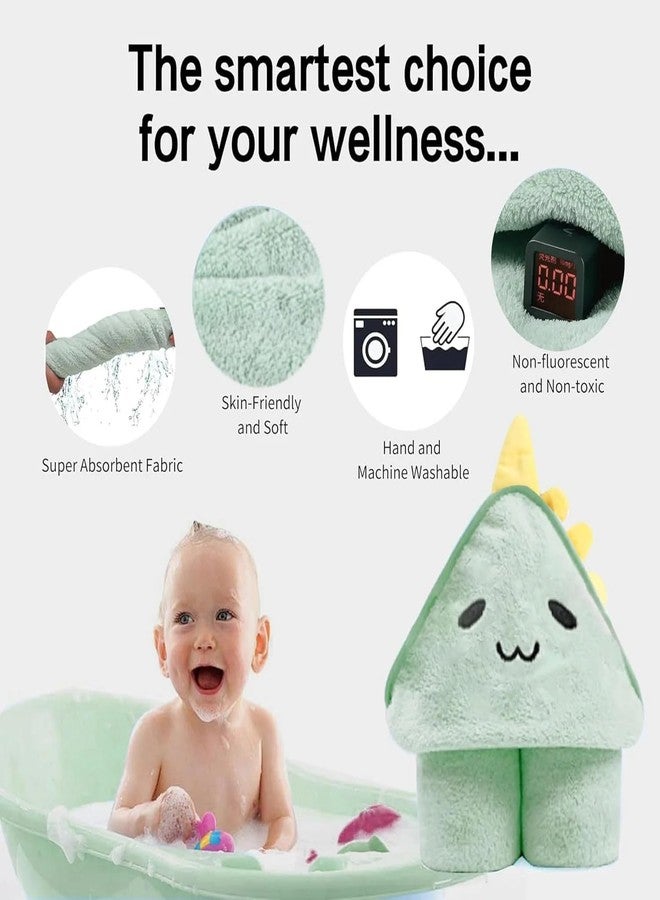 ROXANEPIG منشفتان للأطفال بغطاء رأس من روكسان بيج - منشفتان فاخرتان فائقتان النعومة عضويتان للاستحمام - مناشف ماصة ومضادة للحساسية للأطفال الرضع من الجنسين والأطفال الصغار وحديثي الولادة (أخضر، بني) - Image 3