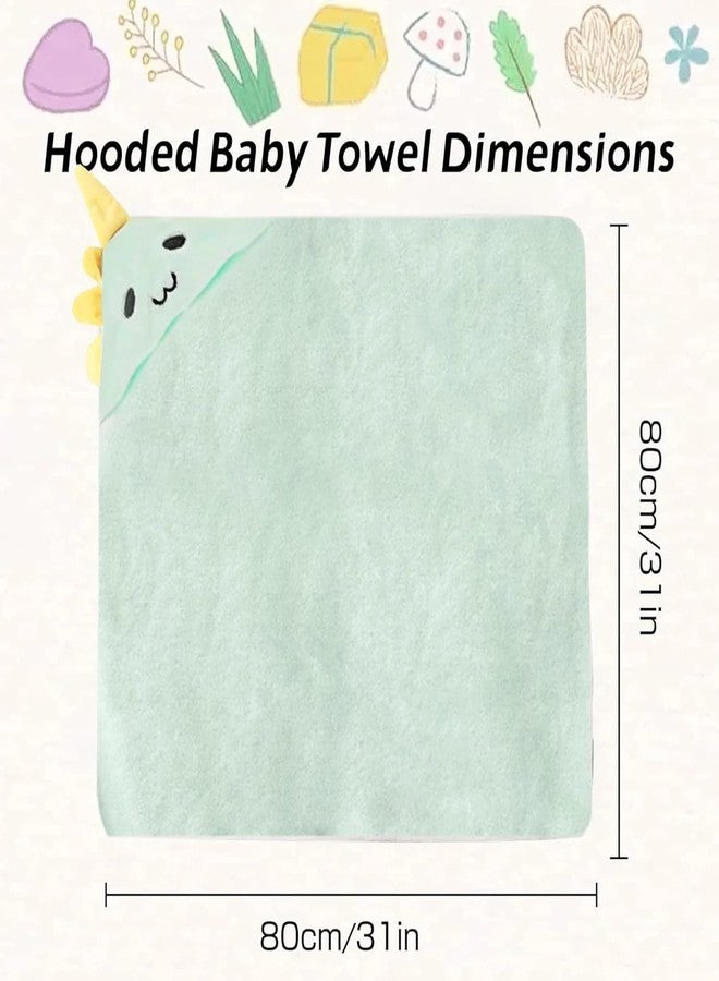 ROXANEPIG منشفتان للأطفال بغطاء رأس من روكسان بيج - منشفتان فاخرتان فائقتان النعومة عضويتان للاستحمام - مناشف ماصة ومضادة للحساسية للأطفال الرضع من الجنسين والأطفال الصغار وحديثي الولادة (أخضر، بني) - Image 4