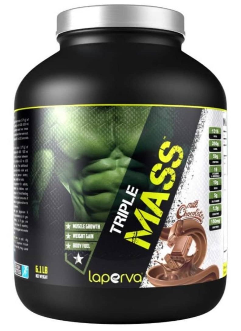 Laperva Triple Mass Gainer Protein Milk Chocolate Flavor 6.1Lb 
