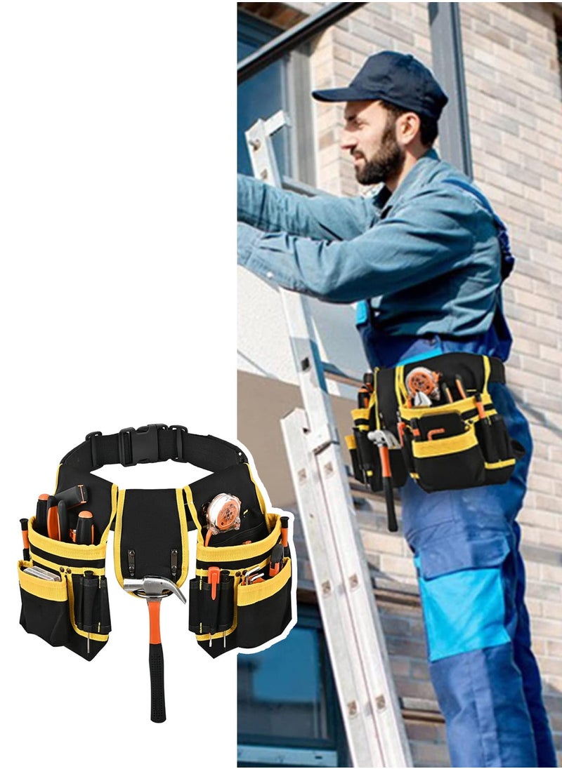 LUCKIER - Portable Tool Bags,  26 Pocket Men's Tool Belt, Removable and Adjustable Tool Bag for Electricians, Carpenters, Builders, Designers, Work Aprons, Utility Belt - Image 1