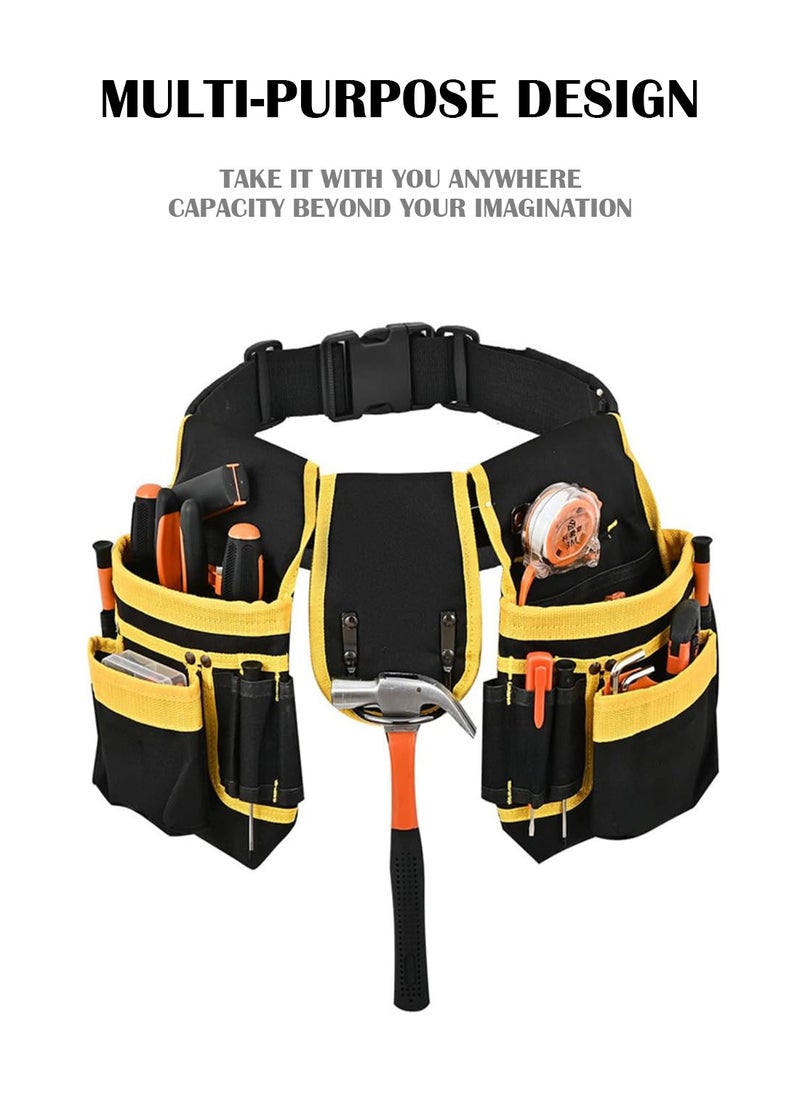 LUCKIER - Portable Tool Bags,  26 Pocket Men's Tool Belt, Removable and Adjustable Tool Bag for Electricians, Carpenters, Builders, Designers, Work Aprons, Utility Belt - Image 1