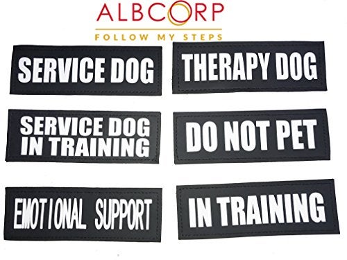 Albcorp Reflective Service Dog Patches with Hook Backing for Service Animal Vests /Harnesses Small (4.6 X 1) Inch - Image 5
