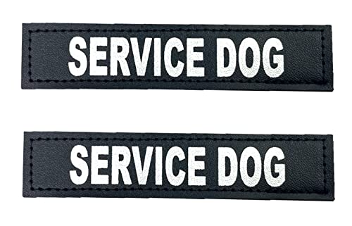 Albcorp Reflective Service Dog Patches with Hook Backing for Service Animal Vests /Harnesses Small (4.6 X 1) Inch - Image 1