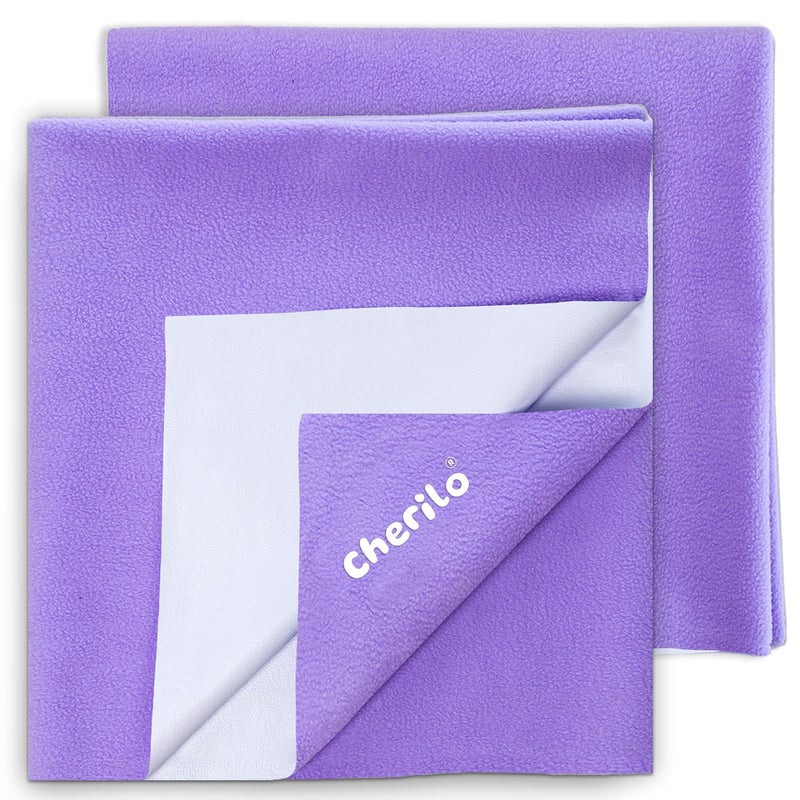 Cherilo Quick Dry Waterproof Protector Baby Dry Sheets, Small (50cm X 70cm)| Violet, Pack of 2 - Image 1